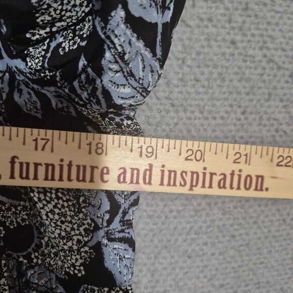 Elan Women's Printed Blue Puff Sleeve Babydoll Dress M - Picture 6 of 6